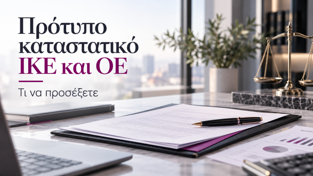 Πρότυπο καταστατικό ΙΚΕ και ΟΕ - All About Accounting